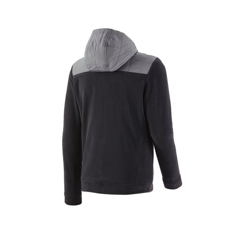 Témata: Fleecová bunda s kapucí hybrid e.s.concrete + černá/čedičově šedá 3