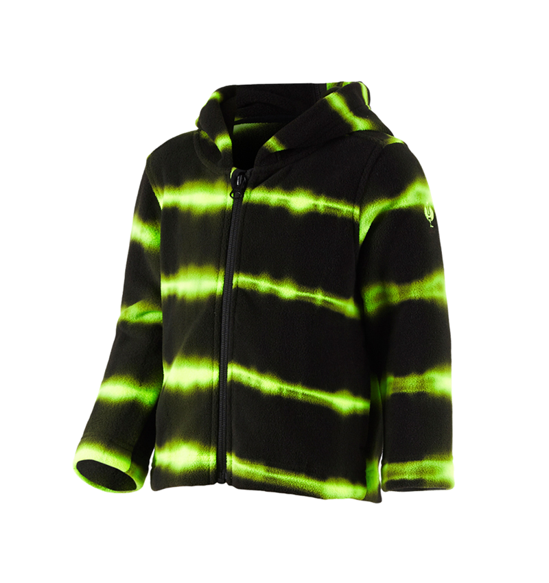 Bundy: Fleec. bunda s kapucí tie-dye e.s.motion ten, dět. + černá/výstražná žlutá 2
