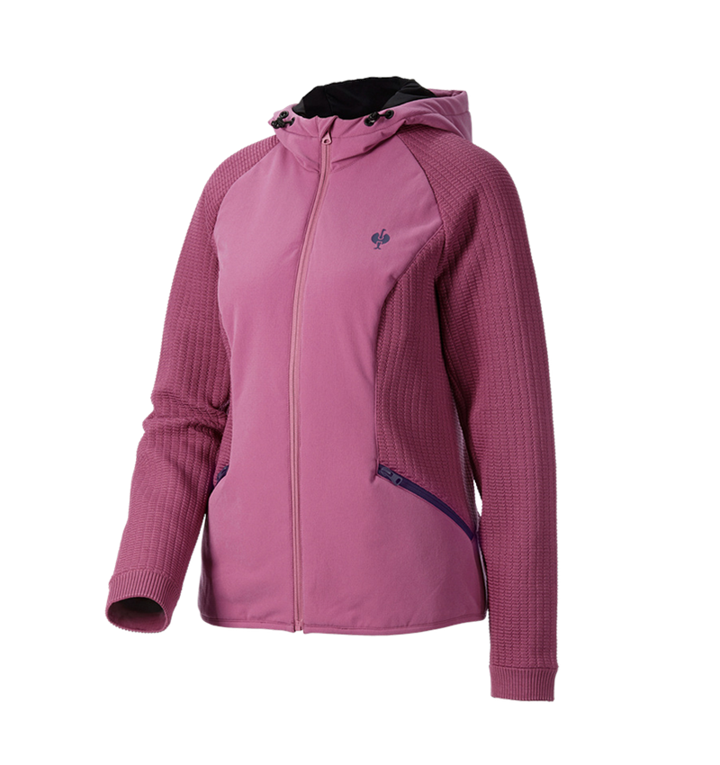 Témata: Úpletová bunda s kapucí hybrid e.s.trail, dámská + tara pink/hlubinněmodrá 4