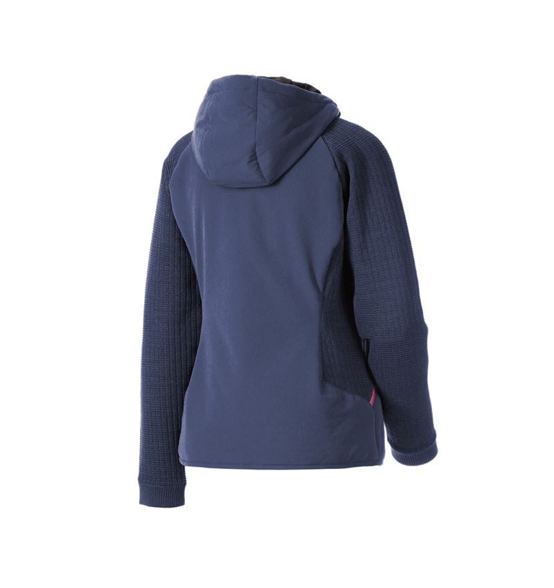 Oděvy: Úpletová bunda s kapucí hybrid e.s.trail, dámská + hlubinněmodrá/tara pink 5