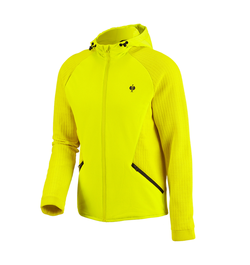 Pracovní bundy: Úpletová bunda s kapucí hybrid e.s.trail + acidově žlutá/černá 3