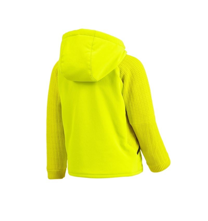 Bundy: Úpletová bunda s kapucí hybrid e.s.trail, dětský + acidově žlutá/černá 3