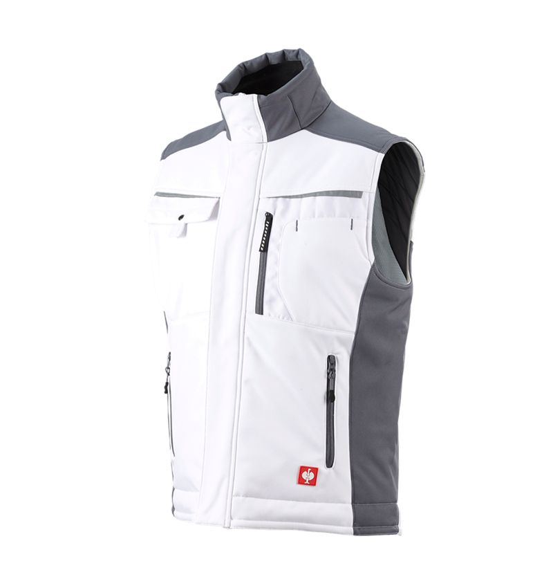 Truhlář / Stolař: Softshellová vesta e.s.motion + bílá/šedá 2