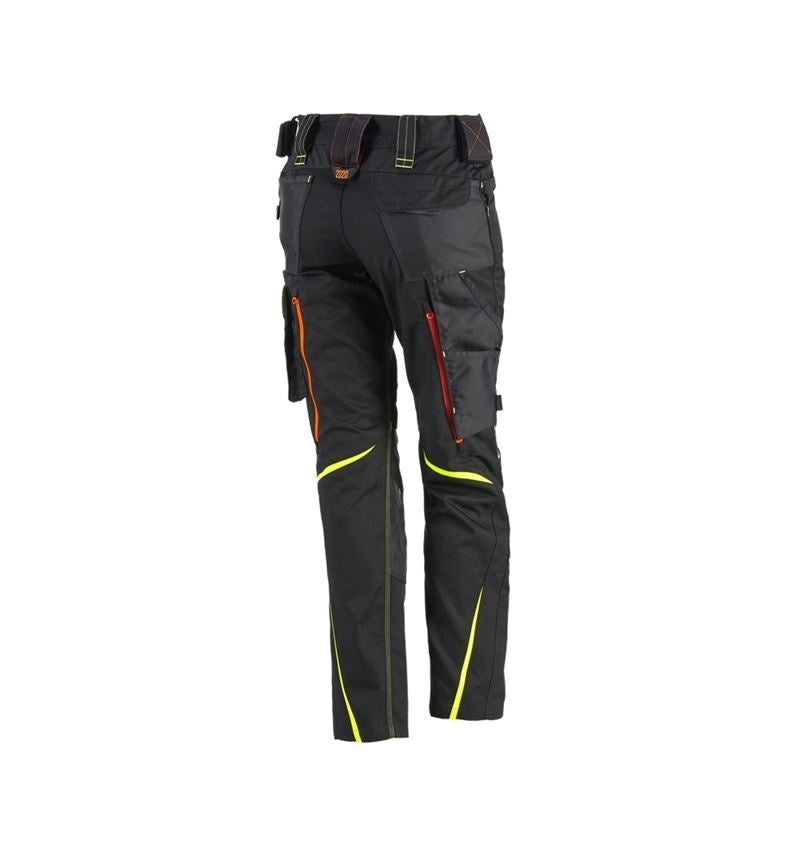 Chlad: Dámské kalhoty e.s.motion 2020 zimní + černá/výstražná žlutá/výstražná oranžová 1