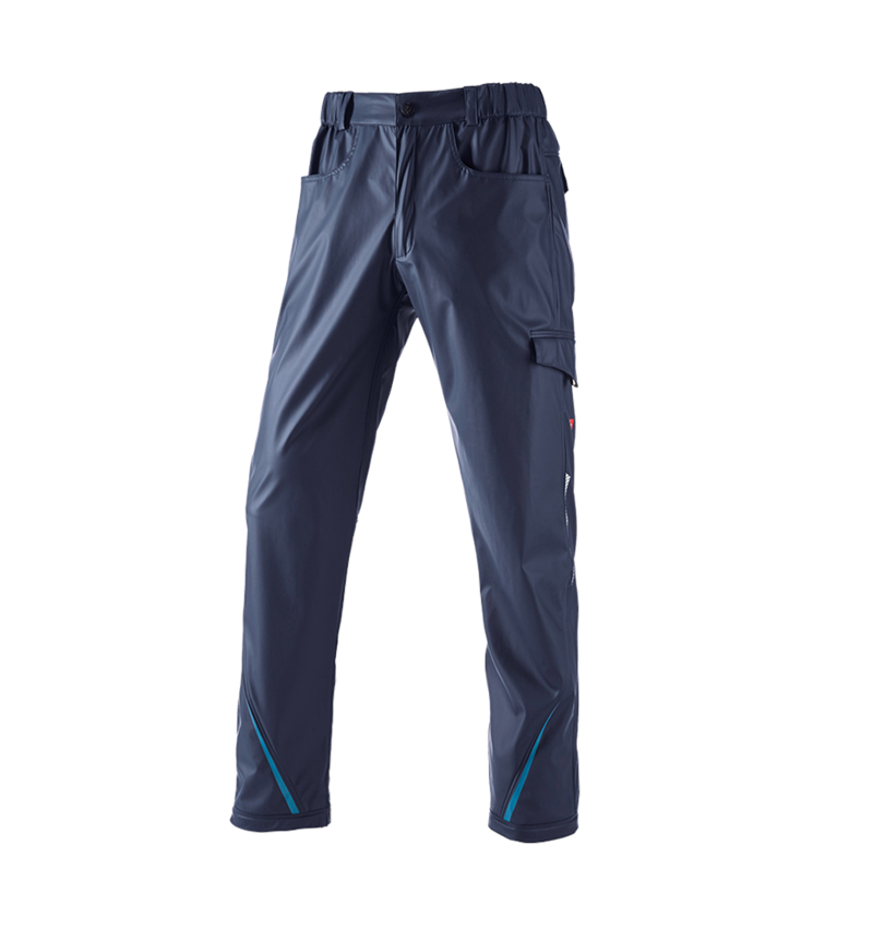 Pracovní kalhoty: Kalhoty do deště e.s.motion 2020 superflex + tmavomodrá/atol 2
