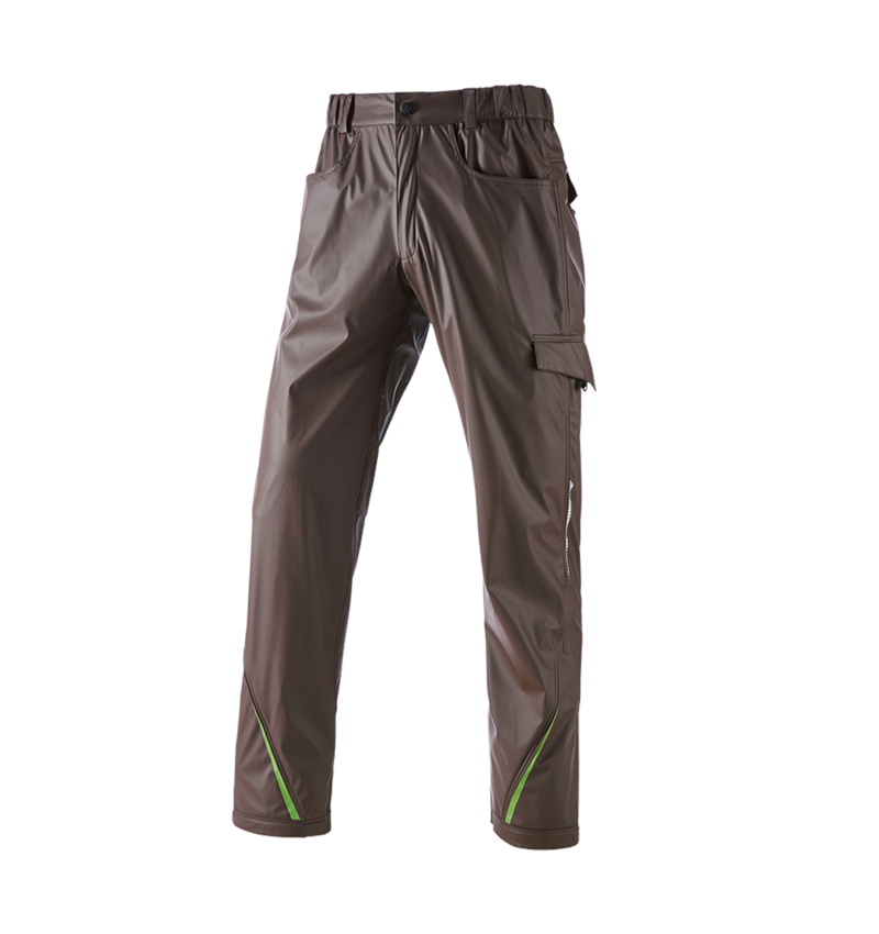 Pracovní kalhoty: Kalhoty do deště e.s.motion 2020 superflex + kaštan/mořská zelená 2