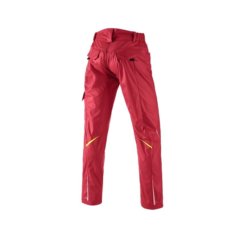 Pracovní kalhoty: Kalhoty do deště e.s.motion 2020 superflex + ohnivě červená/výstražná žlutá 3