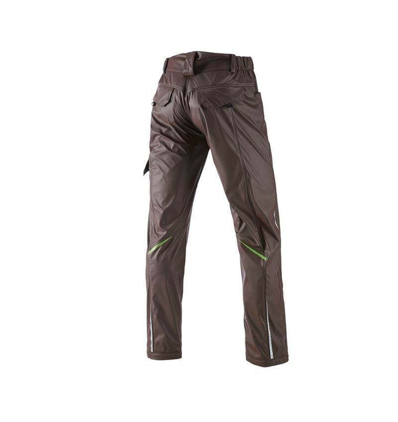 Pracovní kalhoty: Kalhoty do deště e.s.motion 2020 superflex + kaštan/mořská zelená 3