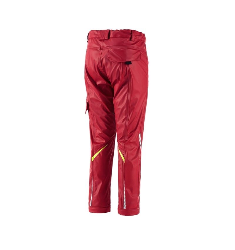 Kalhoty: Kalhoty do deště e.s.motion 2020 superflex, dětské + ohnivě červená/výstražná žlutá 1