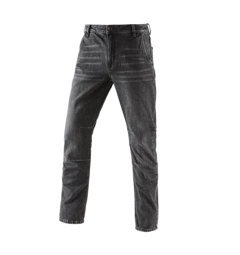Pracovní kalhoty: e.s. Džíny s 5 kapsami POWERdenim + blackwashed 2