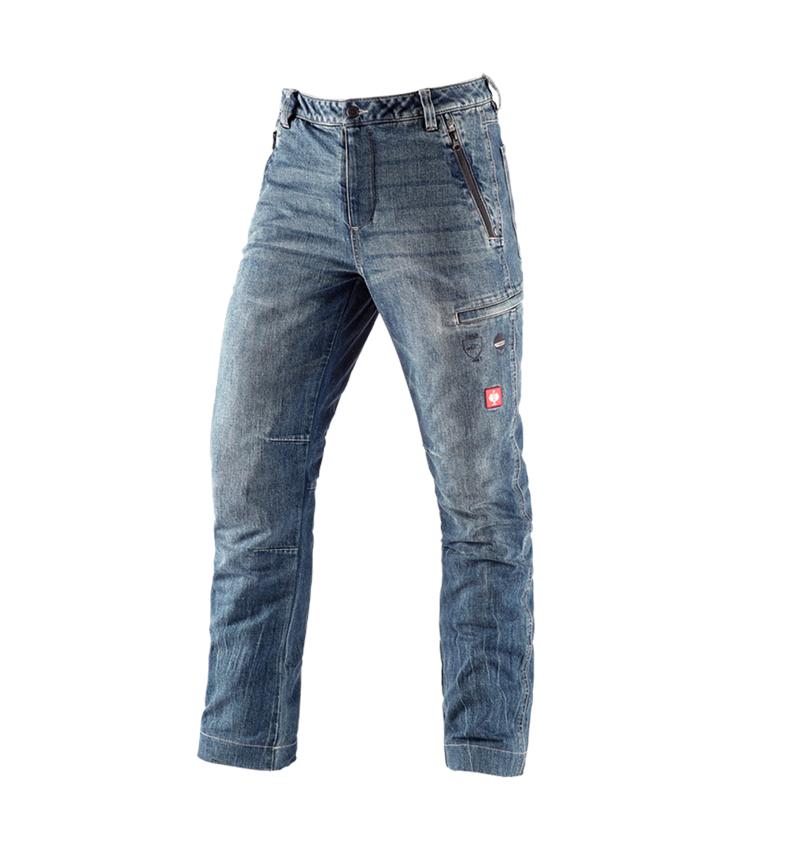 Pracovní kalhoty: e.s. Lesnické džíny s ochranou proti pořezu + stonewashed 2