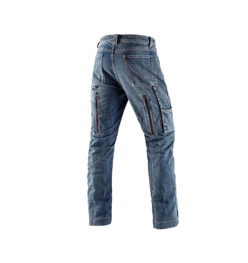 Pracovní kalhoty: e.s. Lesnické džíny s ochranou proti pořezu + stonewashed 3