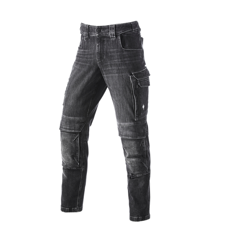 Pracovní kalhoty: Pracovní džíny cargo e.s.concrete + blackwashed 2
