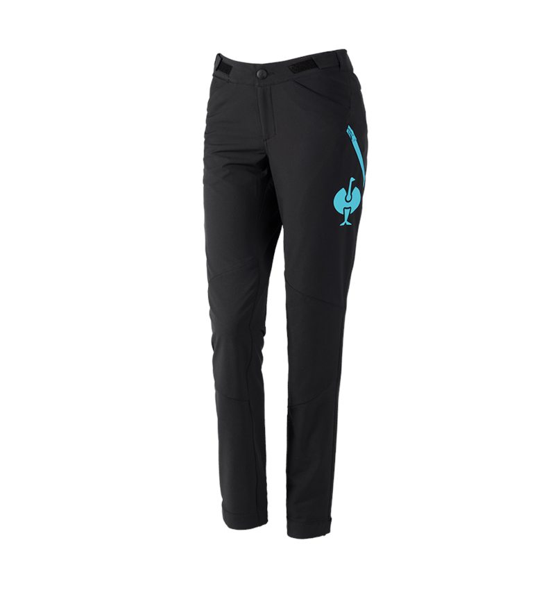 Pracovní kalhoty: Funkční kalhoty e.s.trail, dámské + černá/lazuritová tyrkysová 2