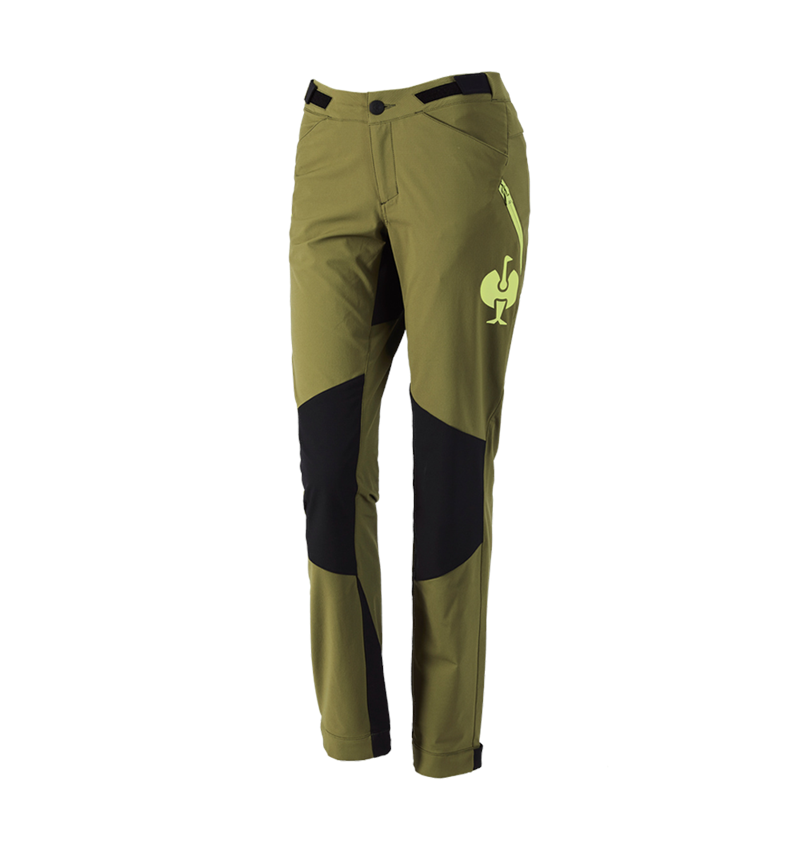 Pracovní kalhoty: Funkční kalhoty e.s.trail, dámské + jalovcová zelená/citronově zelená 2