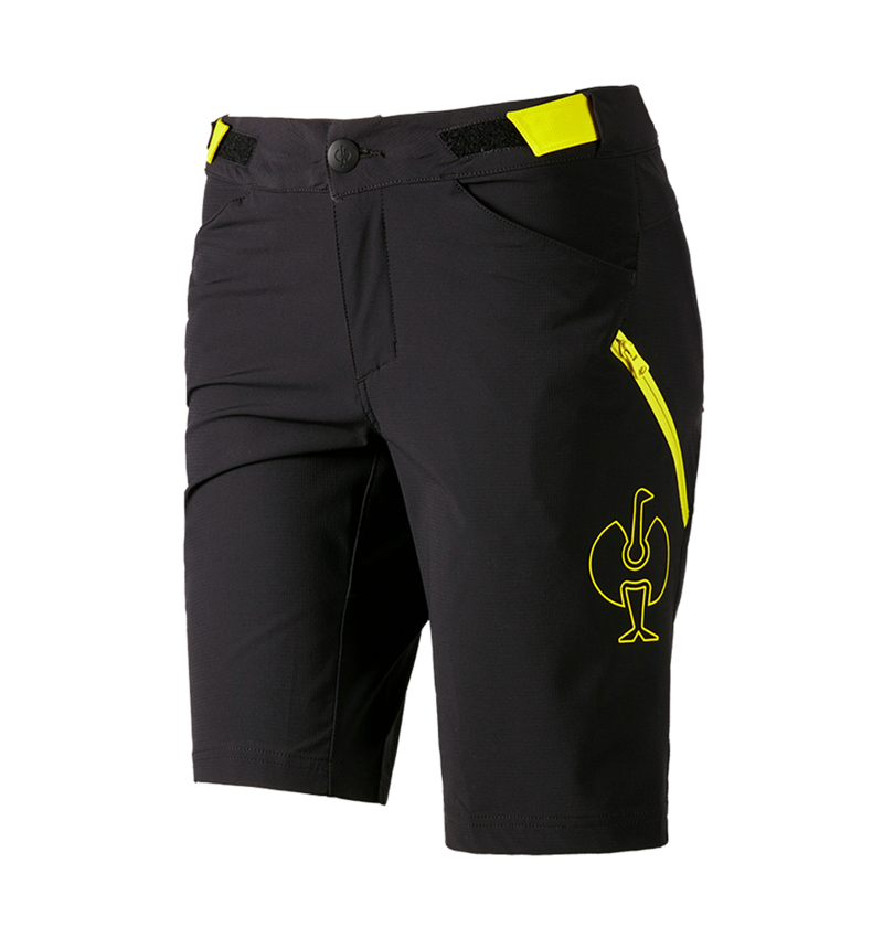 Pracovní kalhoty: Funkční šortky e.s.trail, dámské + černá/acidově žlutá 3