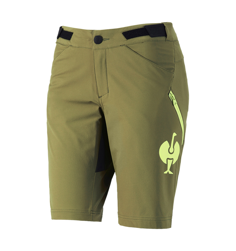 Pracovní kalhoty: Funkční šortky e.s.trail, dámské + jalovcová zelená/citronově zelená 2