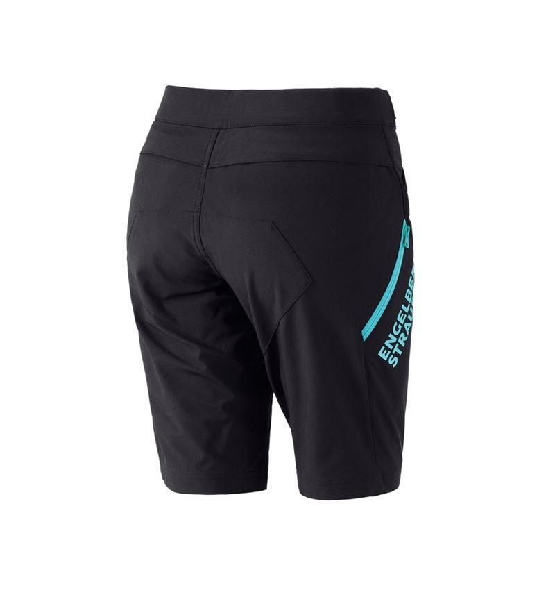 Pracovní kalhoty: Funkční šortky e.s.trail, dámské + černá/lazuritová tyrkysová 3