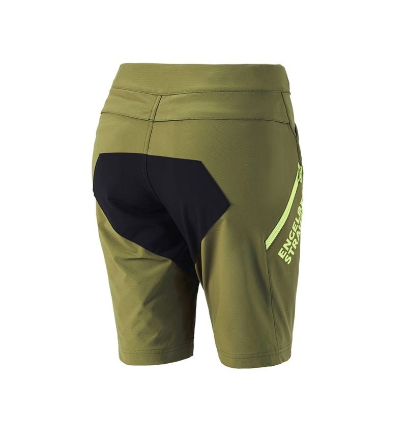 Pracovní kalhoty: Funkční šortky e.s.trail, dámské + jalovcová zelená/citronově zelená 3