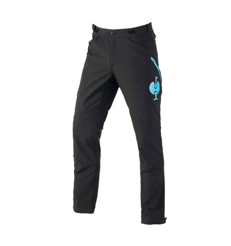 Pracovní kalhoty: Funkční kalhoty e.s.trail + černá/lazuritová tyrkysová 2