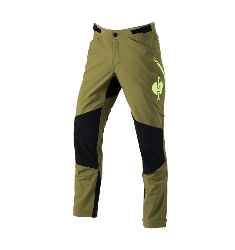 Pracovní kalhoty: Funkční kalhoty e.s.trail + jalovcová zelená/citronově zelená 2