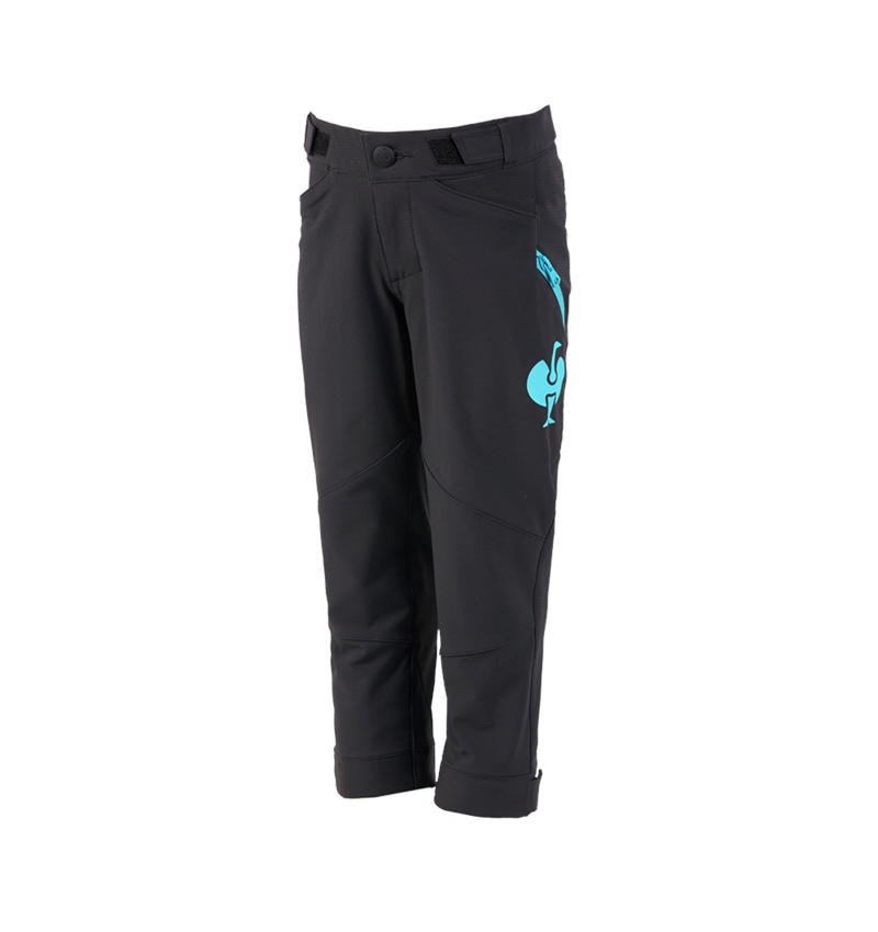 Kalhoty: Funkční kalhoty e.s.trail, dětská + černá/lazuritová tyrkysová 2