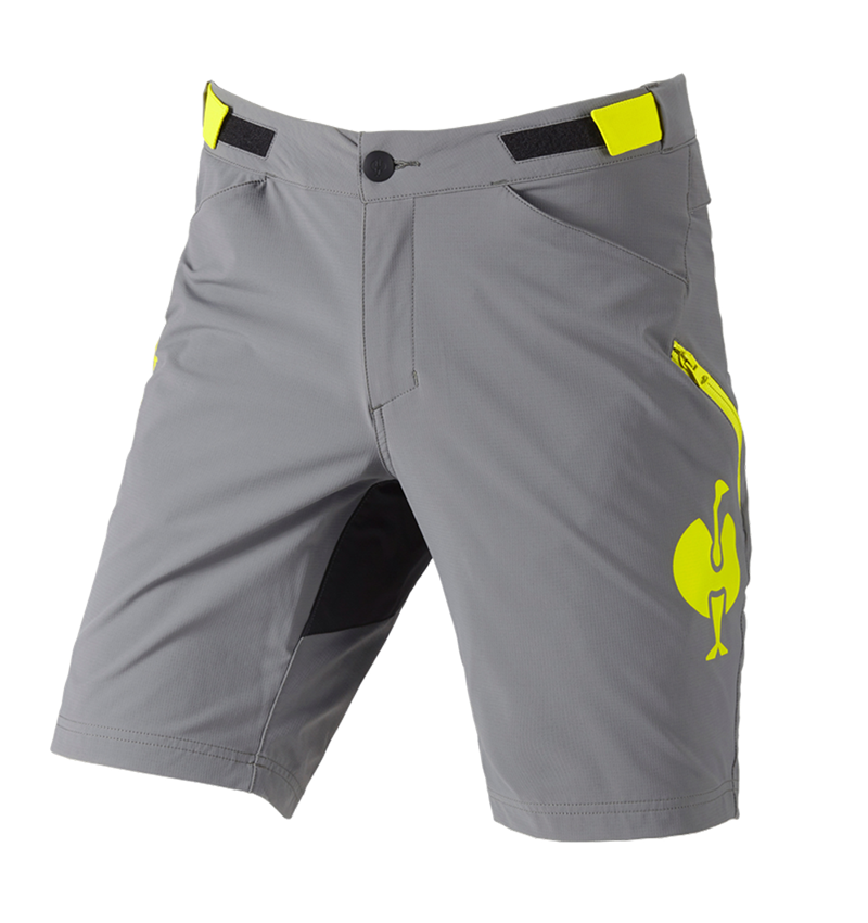 Pracovní kalhoty: Funkční šortky e.s.trail + čedičově šedá/acidově žlutá 3