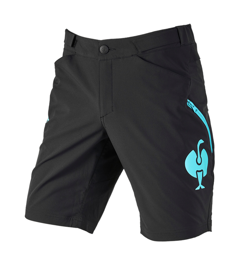 Pracovní kalhoty: Funkční šortky e.s.trail + černá/lazuritová tyrkysová 2