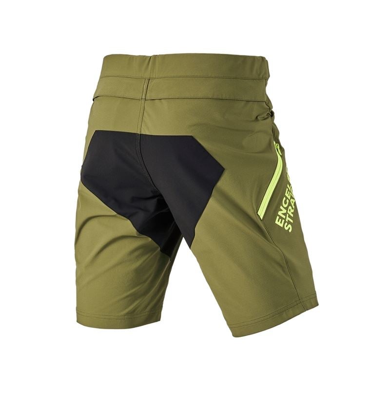 Pracovní kalhoty: Funkční šortky e.s.trail + jalovcová zelená/citronově zelená 3
