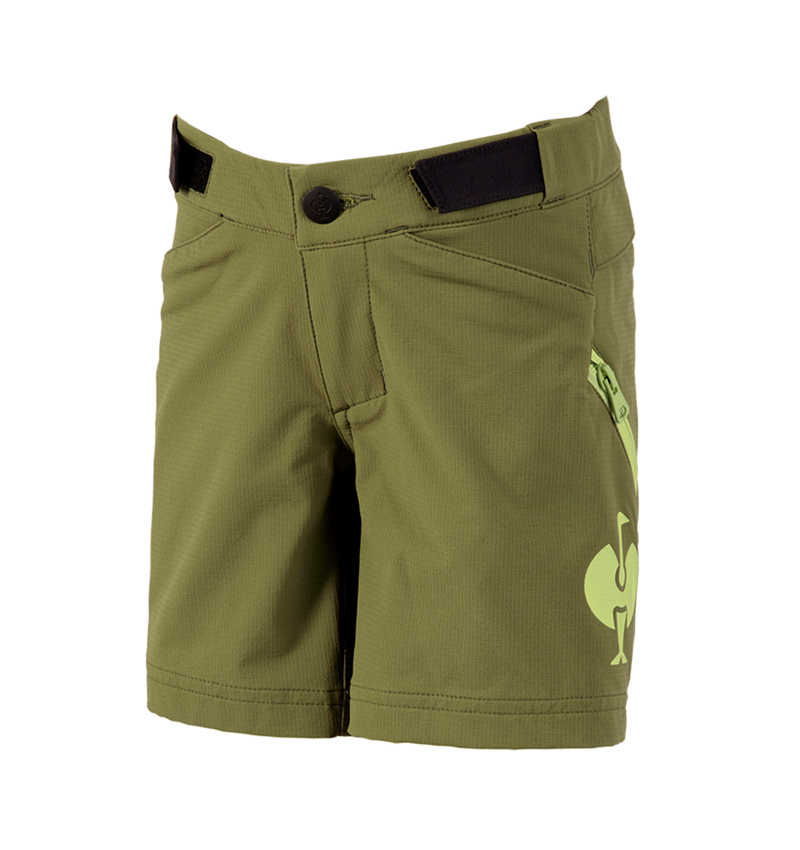 Krat'asy: Funkční šortky e.s.trail, dětská + jalovcová zelená/citronově zelená 2
