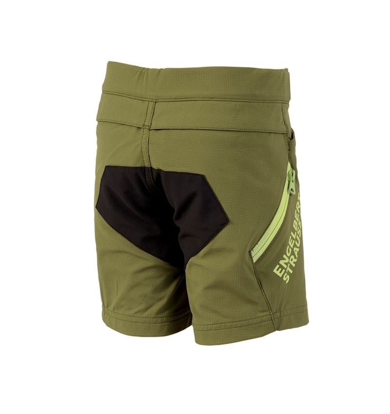 Krat'asy: Funkční šortky e.s.trail, dětská + jalovcová zelená/citronově zelená 3
