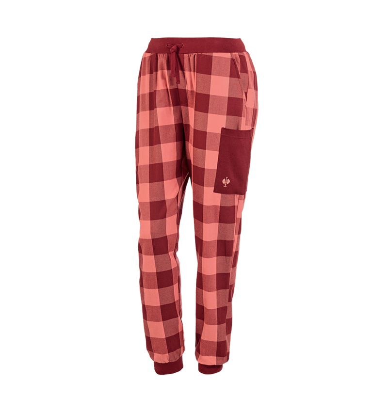 Doplňky: e.s. Pyžamo kalhoty, dámské + burgundská/pastelová červená 2
