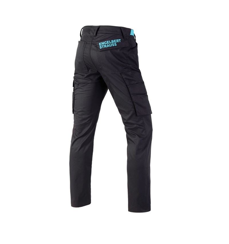 Pracovní kalhoty: Cargo kalhoty e.s.trail + černá/lazuritová tyrkysová 3