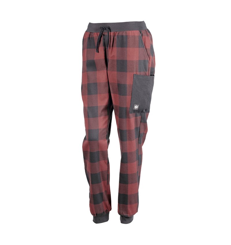 Doplňky: e.s. Pyžamo kalhoty, dámské + oxidově červená/karbonová šedá 5