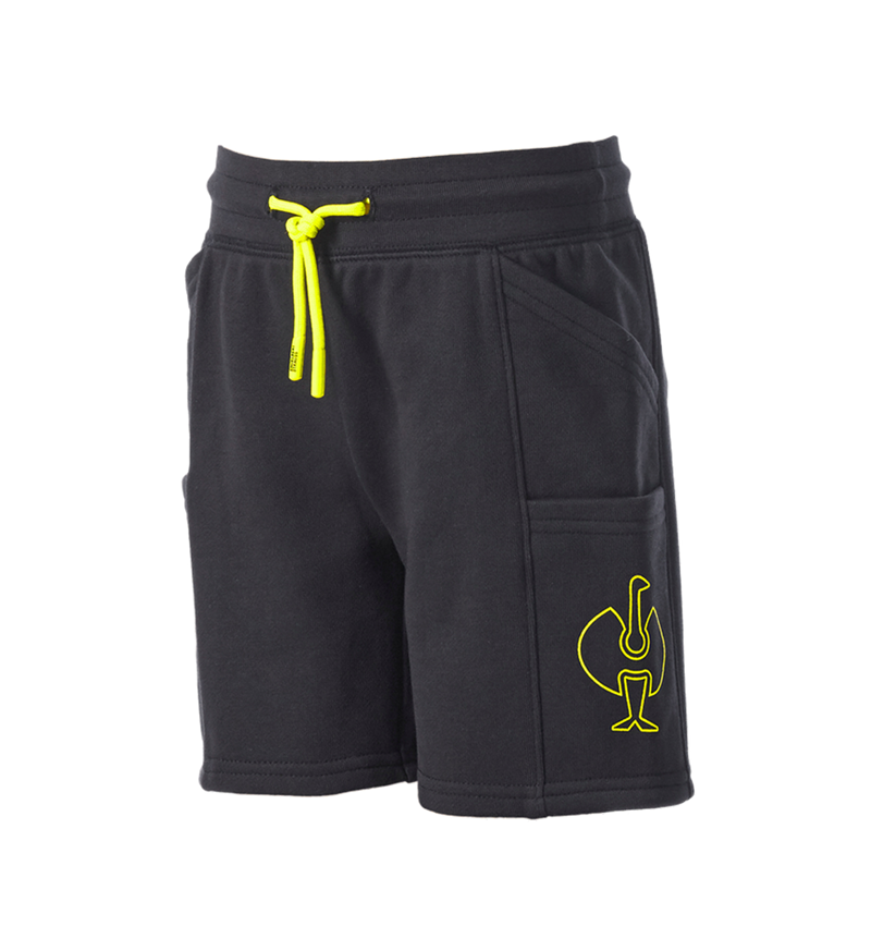 Krat'asy: Teplákové šortky light e.s.trail, dětská + černá/acidově žlutá 4