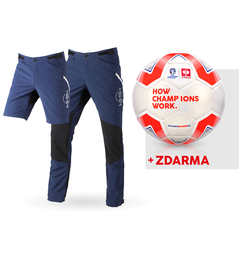 Oděvy: SADA: Funkční kalhoty e.s.trail + šortky + fotbal + hlubinněmodrá/bílá