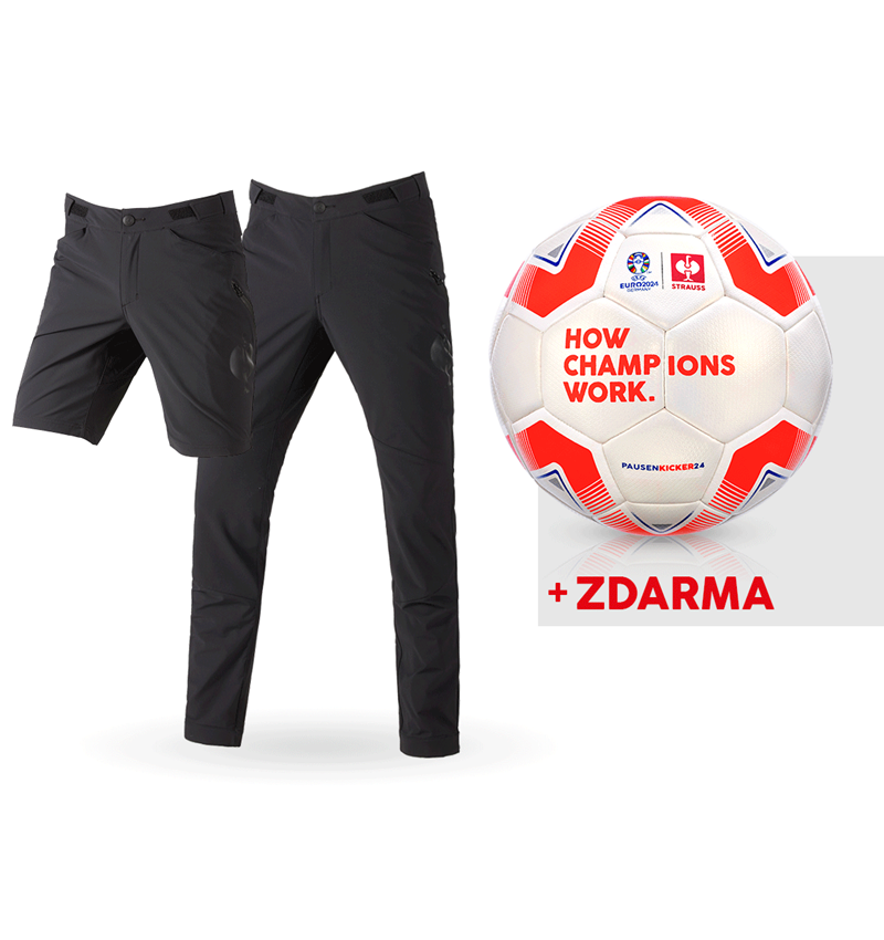 Oděvy: SADA: Funkční kalhoty e.s.trail + šortky + fotbal + černá