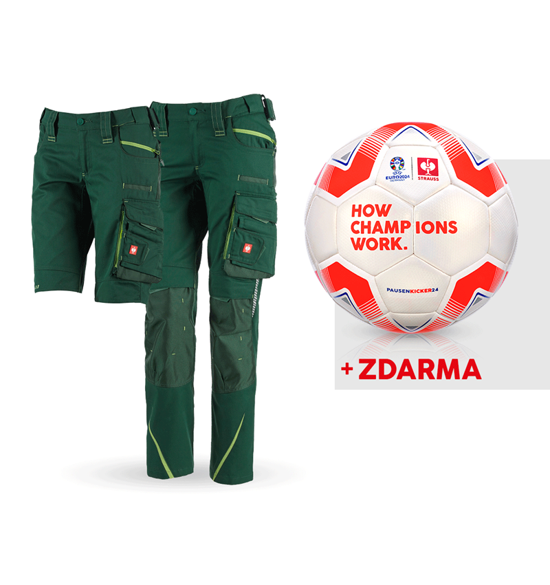 Oděvy: SADA: Dámské kalh. e.s.motion 2020+ šortky + fotb. + zelená/mořská zelená