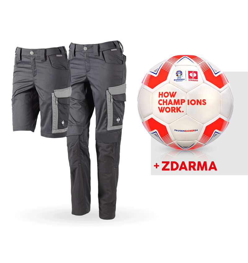 Oděvy: SADA: Kalhoty e.s.concrete light,dámská+šortky+míč + antracit/perlově šedá
