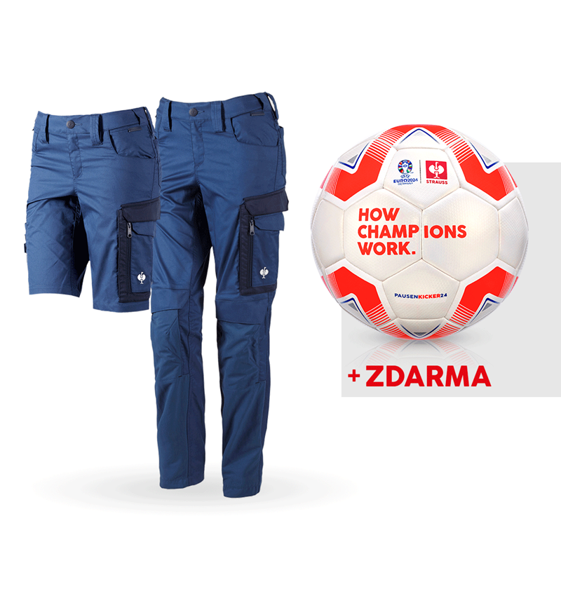 Spolupráce: SADA: Kalhoty e.s.concrete light,dámská+šortky+míč + alkalická modrá/hlubinněmodrá