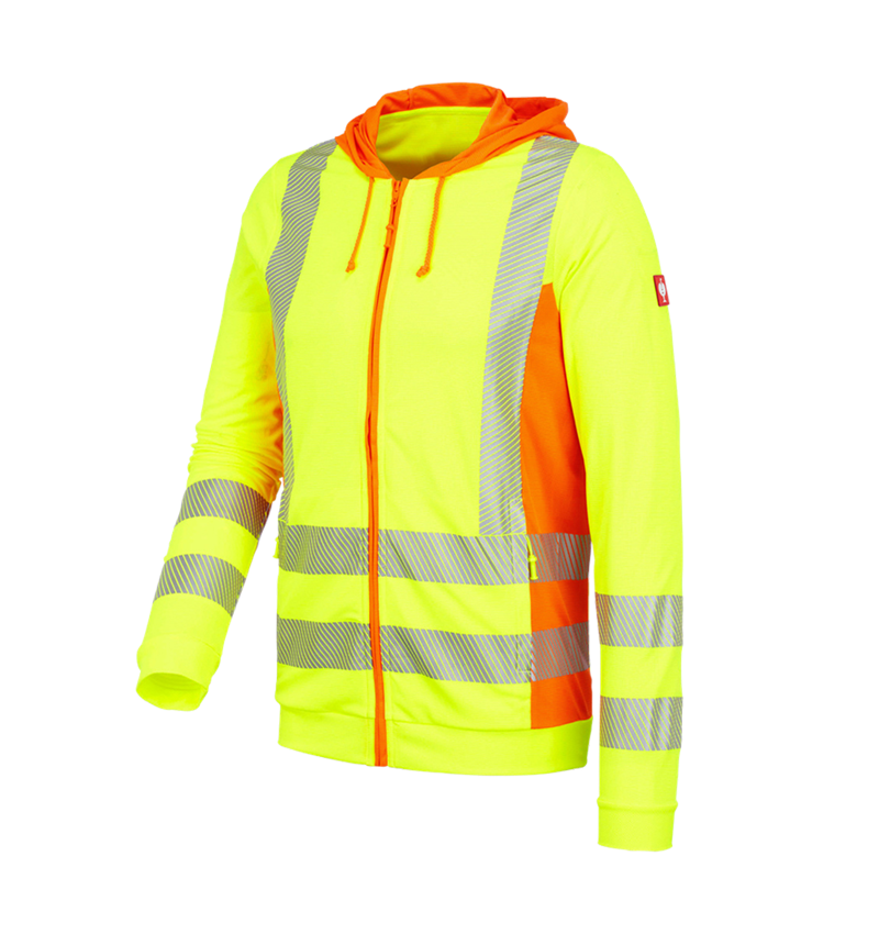 Pracovní bundy: Výstražná funkční bunda s kapucí e.s.motion 2020 + výstražná žlutá/výstražná oranžová 2