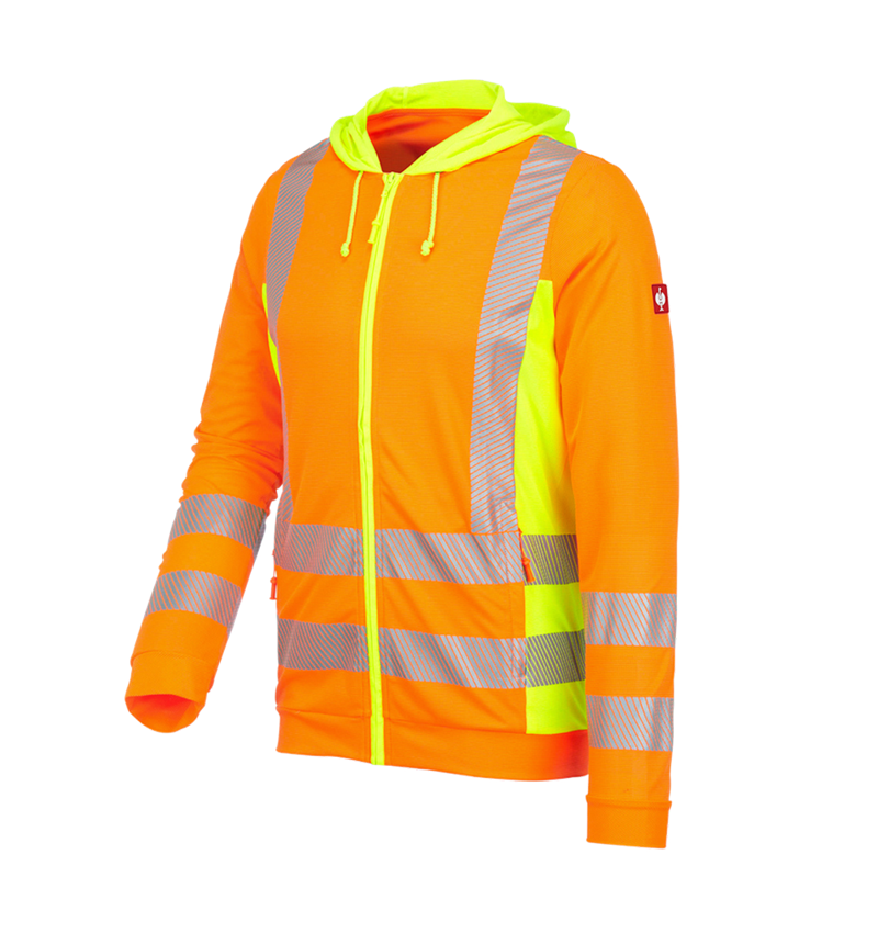 Pracovní bundy: Výstražná funkční bunda s kapucí e.s.motion 2020 + výstražná oranžová/výstražná žlutá 2