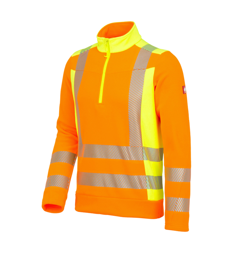 Trička, svetry & košile: Výstražný fleecový troyer e.s.motion 2020 + výstražná oranžová/výstražná žlutá 1