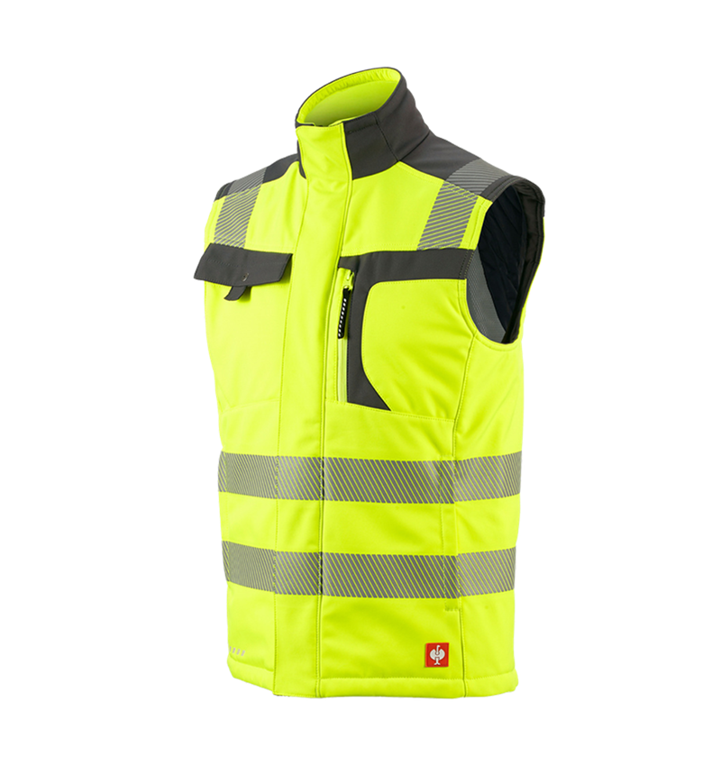 Pracovní vesty: Výstražná softshellová vesta e.s.motion + výstražná žlutá/antracit 1