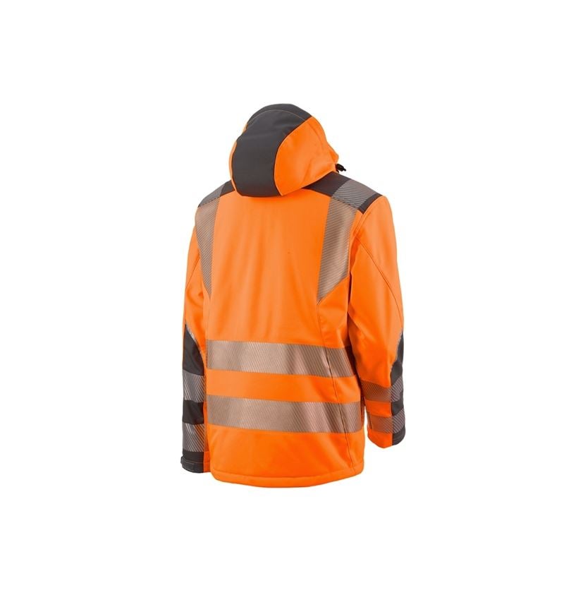 Pracovní bundy: Výstražná softshellová bunda e.s.motion + výstražná oranžová/antracit 2