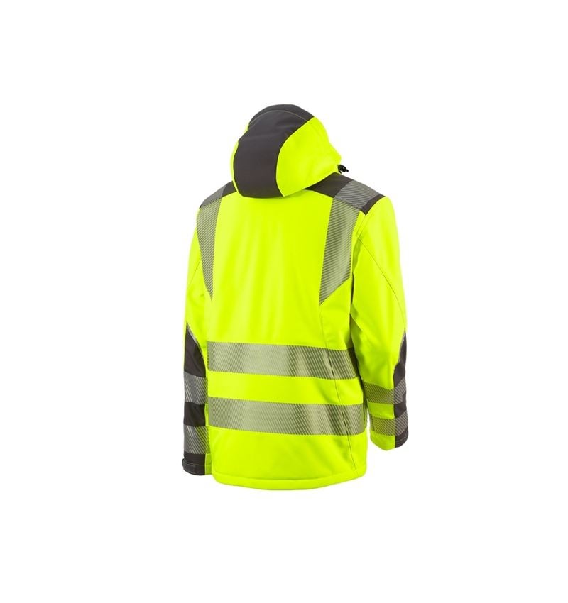 Pracovní bundy: Výstražná softshellová bunda e.s.motion + výstražná žlutá/antracit 3