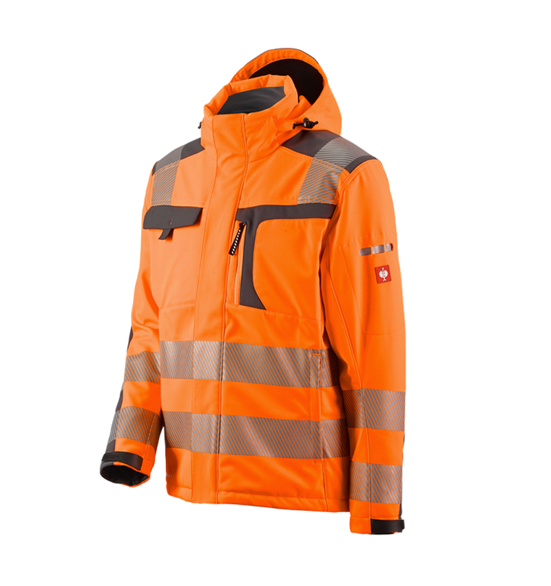 Pracovní bundy: Výstražná softshellová bunda e.s.motion + výstražná oranžová/antracit 1