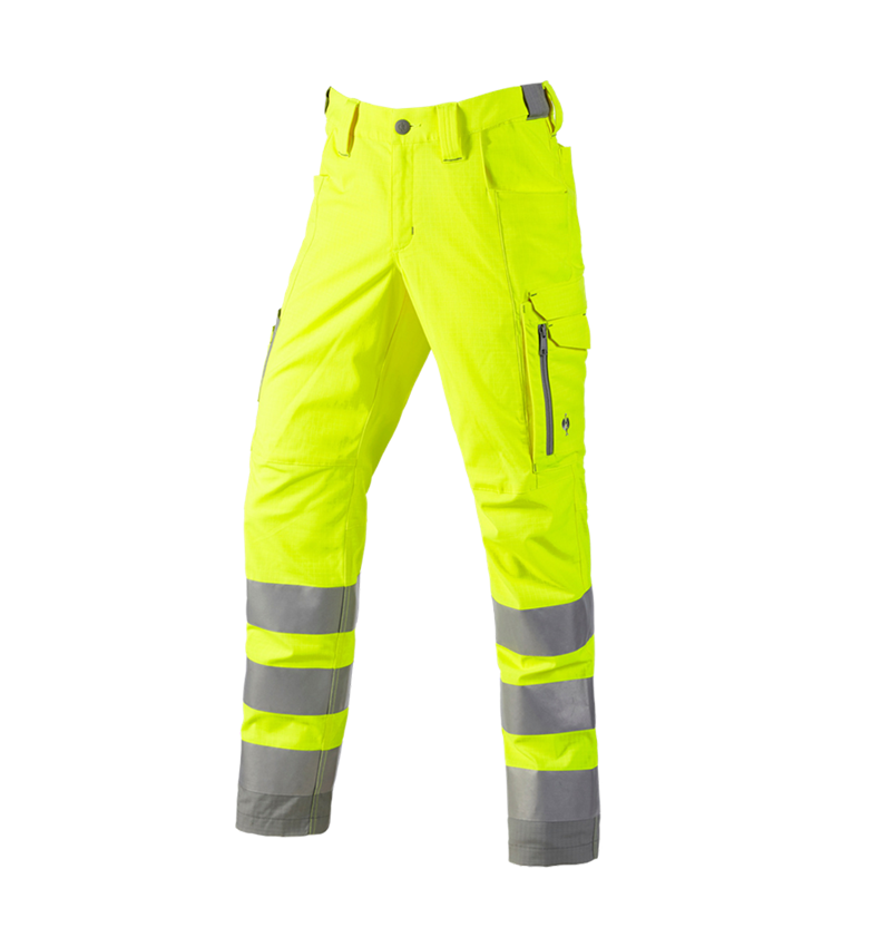 Pracovní kalhoty: Výstražné kalhoty cargo e.s.concrete + výstražná žlutá/perlově šedá 2