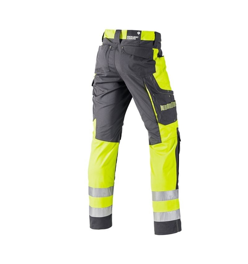 Pracovní kalhoty: Výstražné kalhoty do pasu e.s.concrete + antracit/výstražná žlutá 3