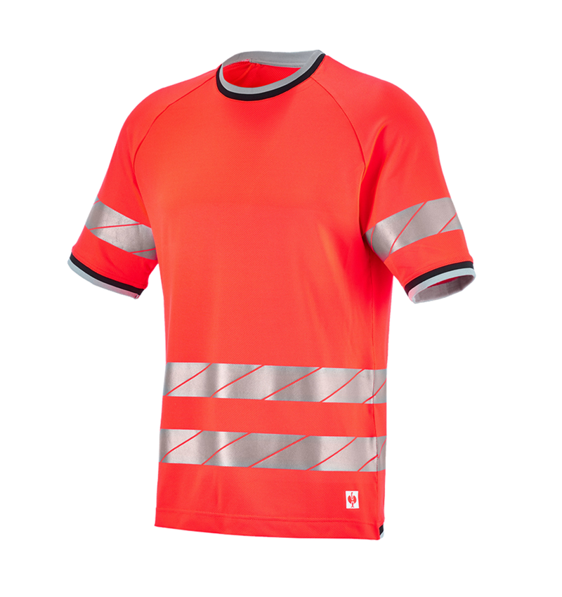 Trička, svetry & košile: Výstražné funkční tričko e.s.ambition + výstražná červená/černá 6
